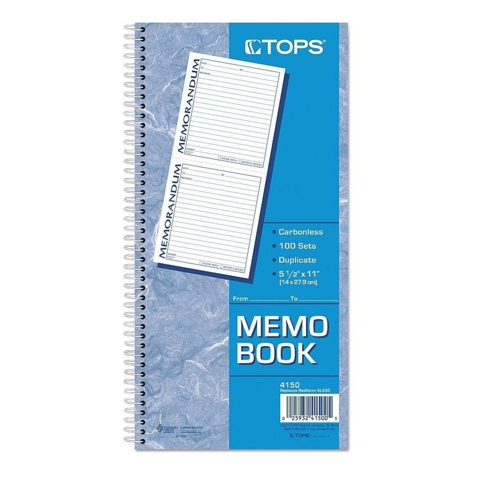NEW TOPS MEMO Book #4150 Carbonless 100 sets Duplicate Notes Pad Office Supplies